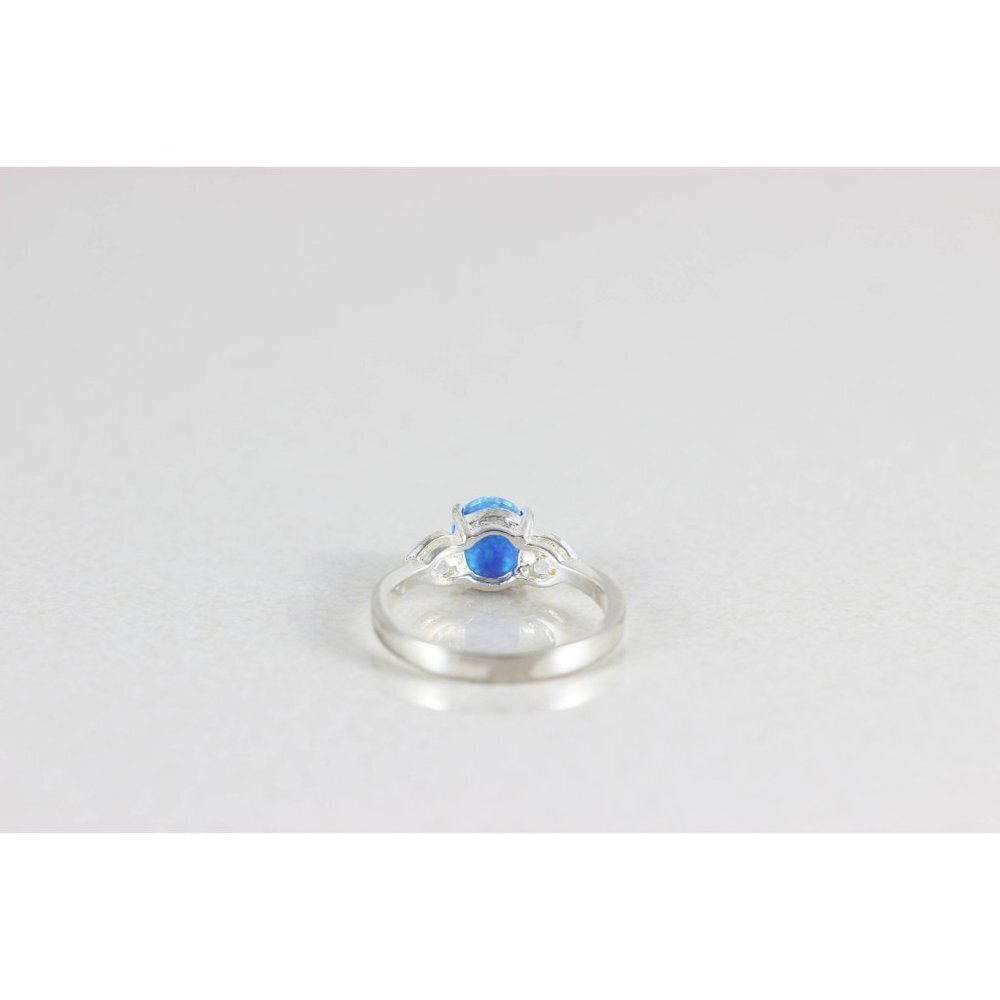 Sterling Silver Opal and CZ Ring Size 8 1/4 - Picture 7 of 7